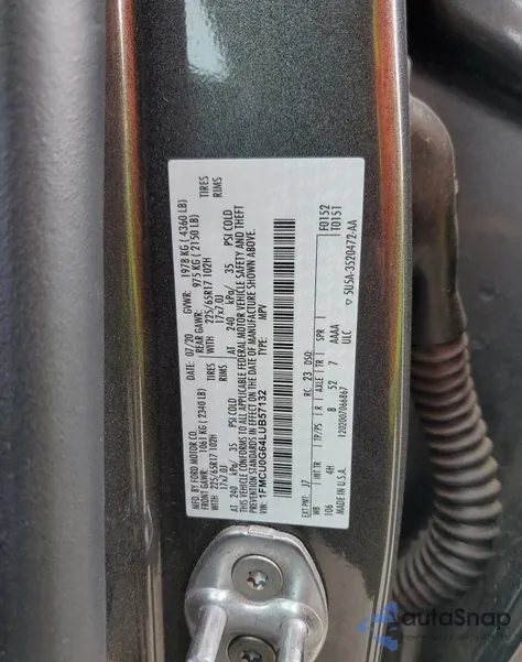 2020 Ford Escape Se z USA, uszkodzony, nr VIN 1FMCU0G64LUB57132
